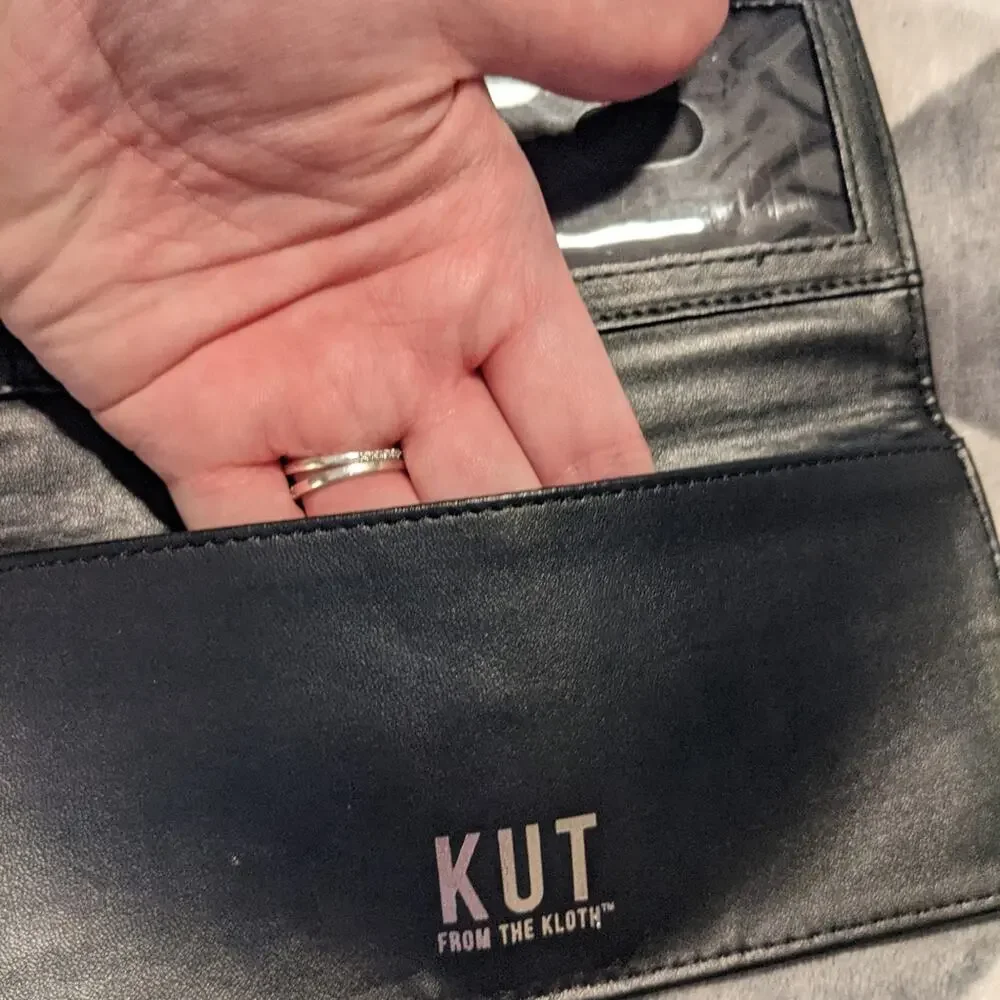 Kut From The Kloth Pristine Wallet -Black and White Stripes